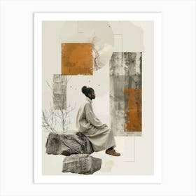 Sitting On Rock Art Print