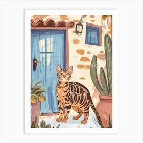 Bengal Cat Storybook Illustration 3 Art Print