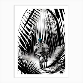 Zebra In The Jungle Art Print