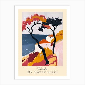 My Happy Place Santander 3 Travel Poster Art Print