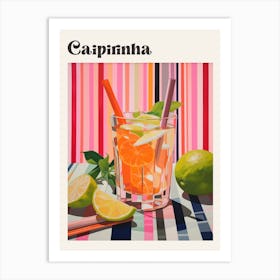 Caipirinha 3 Retro Cocktail Poster Art Print