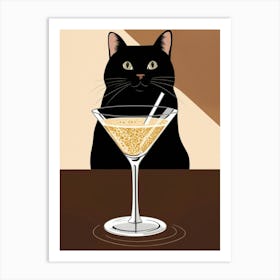 Cocktail Cat Art Print