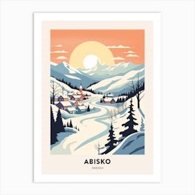 Vintage Winter Travel Poster Abisko Sweden 4 Art Print