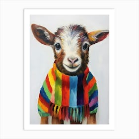 Baby Animal Wearing Sweater Goat 2 Art Print