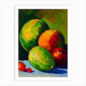 Melon Fruit Vibrant Matisse Inspired Painting Fruit Art Print
