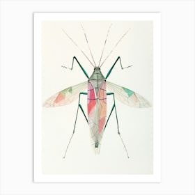 Colourful Insect Illustration Katydid 9 Art Print