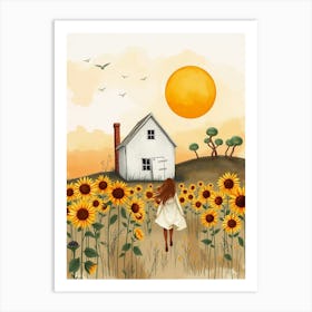 Sunflower field Art Print