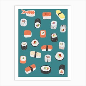 Japanese Sushi Nigiri Maki Roll Food Art Art Print