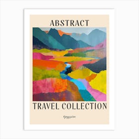 Abstract Travel Collection Poster Kyrgyzstan 1 Art Print