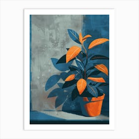 Orange Potted Plant Art Print