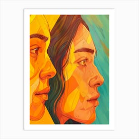 Two Women Facing Each Other 1 Art Print