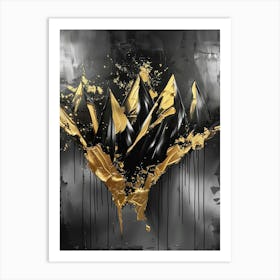 Gold And Black Mountains 7 Art Print