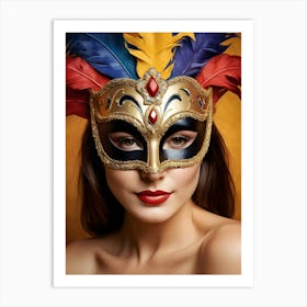 A Woman In A Carnival Mask (31) Art Print
