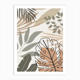 Tropical Leaves Pattern Art Print