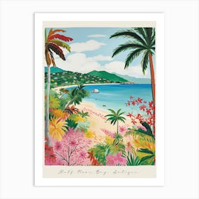 Poster Of Half Moon Bay, Antigua, Matisse And Rousseau Style 1 Art Print