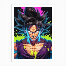 Goku Dragon Ball Z Neon Iridescent (6) Art Print