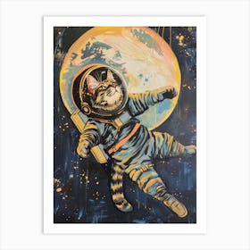 Cat On The Moon 4 Art Print