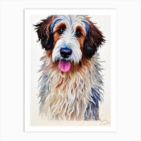 Bergamasco Sheepdog 4 Watercolour Dog Art Print