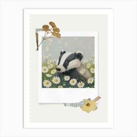 Scrapbook Baby Badger Fairycore Painting 1 Art Print