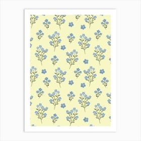 Romantic forget me not flowers Art Print