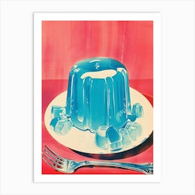 Retro Blue Jelly Vintage Cookbook Inspired 2 Art Print