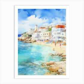 Soothing Seascapes: Mediterranean Shore Art Decor Art Print