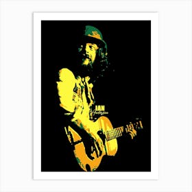 Ian Anderson British Rock Musician Legend in Pop Art Illustration Art Print