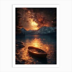 Canoe On The Lake 1 Art Print