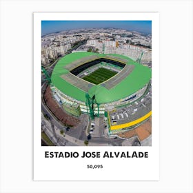 Estadio Jose Alvalade, Football, Stadium, Soccer, Art, Wall Print 1 Art Print