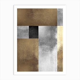 Metal and gold geometry 29 Art Print