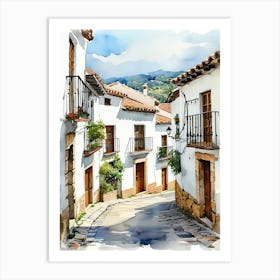 Watercolor Street In Spain Art Print