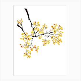 Autumn Tree Branch Vector Illustration Art Print