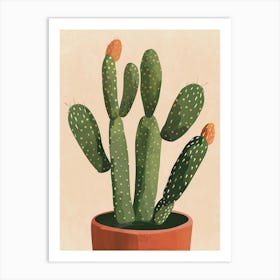 Cactus Plant Minimalist Illustration 3 Poster