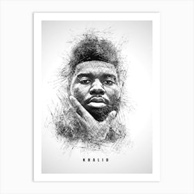 Khalid Rapper Sketch Art Print