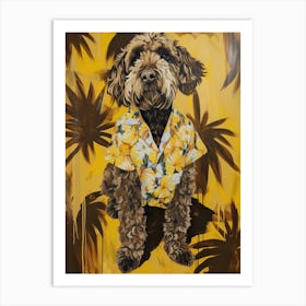 Animal Party: Crumpled Cute Critters with Cocktails and Cigars Hawaiian Dog 2 Art Print