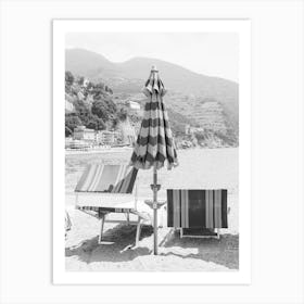 Positano Flair - Italy Travel Photography - Black And White Art Print