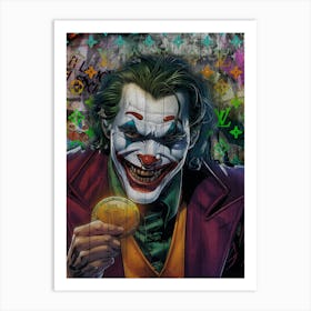 Pop Art Joker Bitcoin Art Print