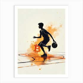 Bitcoin Basketball Player Art Print