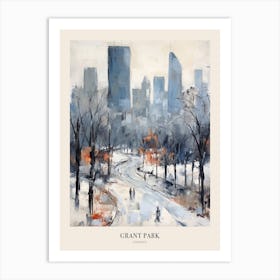 Winter City Park Poster Grant Park Chicago United States 2 Art Print