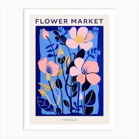 Blue Flower Market Poster Freesia 4 Art Print