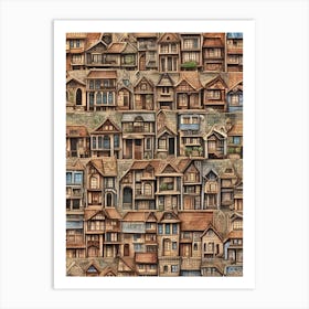 Houses In The Woods Art Print