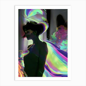 Portrait of a Woman , elegant, colorful, artwork print. "The Gaze" Art Print