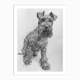 Kerry Blue Terrier Line Sketch 2 Art Print