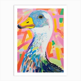 Colourful Bird Painting Goose 3 Art Print