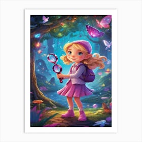 Fairy Girl In The Forest Art Print