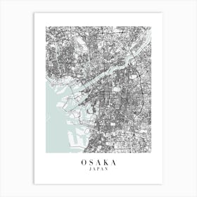 Osaka Japan Street Map Minimal Color Art Print
