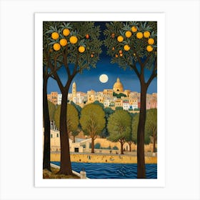 William Morris Orange Trees In The Moonlight Art Print