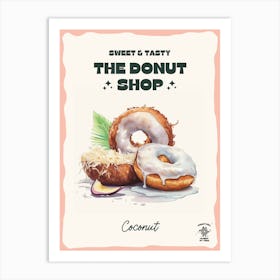 Coconut Donut The Donut Shop 1 Art Print