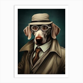 Gangster Dog Weimaraner Art Print