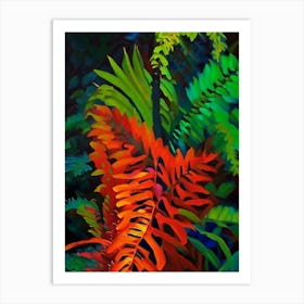 Fire Fern Cézanne Style Art Print